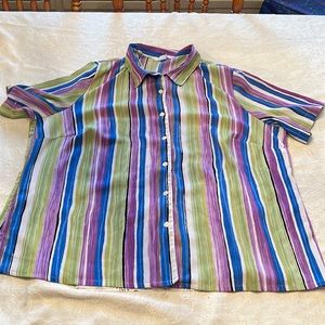 Short Sleeve Button Down Top Sz 20W